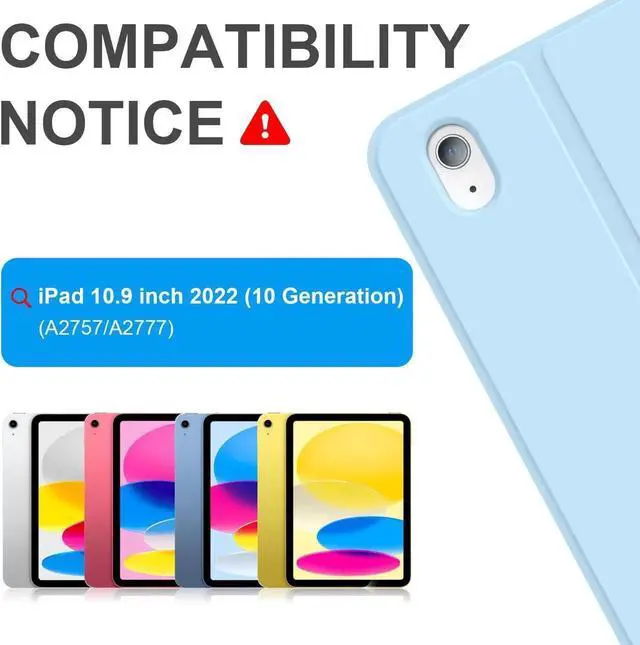 Alt view image 3 of 5 - iPad 10th Gen 10.9" Touchpad Keyboard Case - 7 Color Backlight, Multi-Touch Trackpad, Pencil Holder