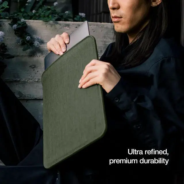 Alt view image 5 of 5 - Incase ICON Sleeve with Woolenex - MacBook Pro 14 inch Case - 2024, 2023, 2022, 2021, M4, M3, M2, M1 - Fitted MacBook Case, Laptop Sleeve, Hard Cover, Durable, Lightweight - Huntmaster Green