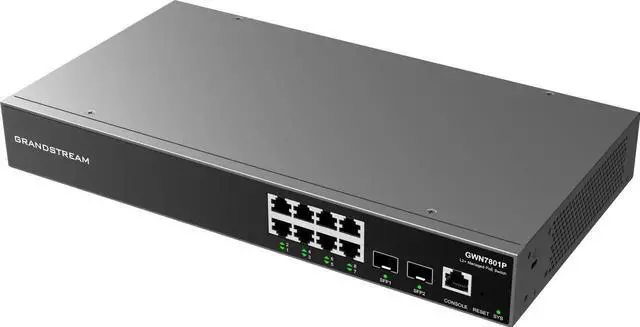 Alt view image 4 of 4 - Grandstream GWN7801P | 8-Port Gigabit Ethernet Layer 2+ Managed PoE Switch