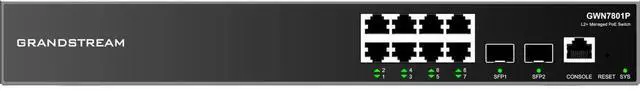 Main image of Grandstream GWN7801P | 8-Port Gigabit Ethernet Layer 2+ Managed PoE Switch