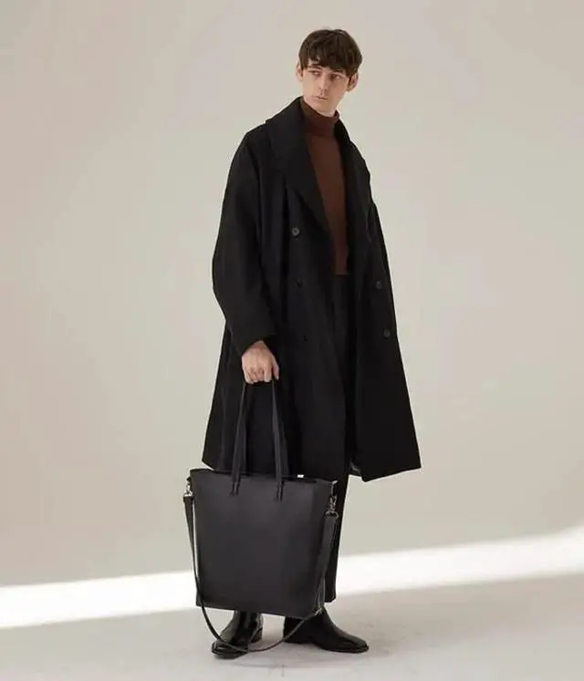 Alt view image 3 of 5 - HYOJI Big Messenger Shoulder Bag for Men Vegan Leather Laptop Bag for Women Fits 16In Laptop Crossbody Bag with Shoulder Strap Included Black Crossbody Bag for Office, School