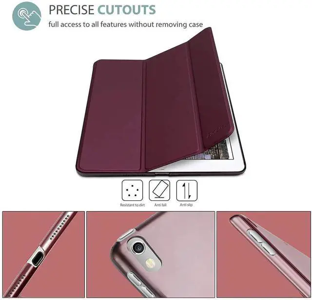 Alt view image 2 of 5 - ProCase iPad Air 3 10.5" 2019 / iPad Pro 10.5" 2017 Wine Slim Hard Shell Case Bundle with Tempered Glass Screen Protector