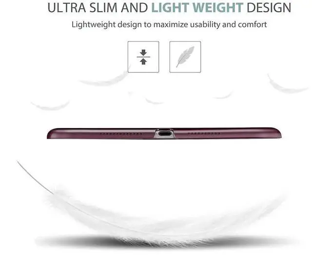 Alt view image 5 of 5 - ProCase iPad Air 3 10.5" 2019 / iPad Pro 10.5" 2017 Wine Slim Hard Shell Case Bundle with Tempered Glass Screen Protector