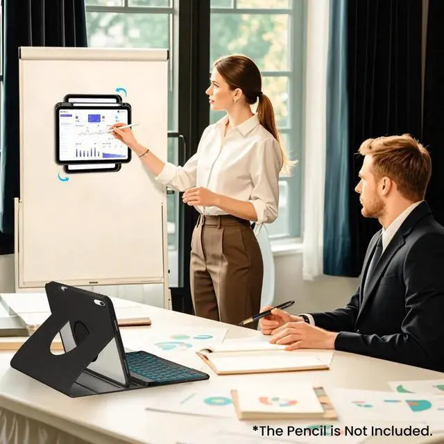 Alt view image 5 of 5 - OPAKIT Magnetic Keyboard Case for iPad (A16) 11th 10th Generation 11/10.9 inch, 7 Color Backlit Detachable Wireless Keyboard 360 Rotatable Cover with Pencil Holder for New iPad 10th Gen 2022 - Black