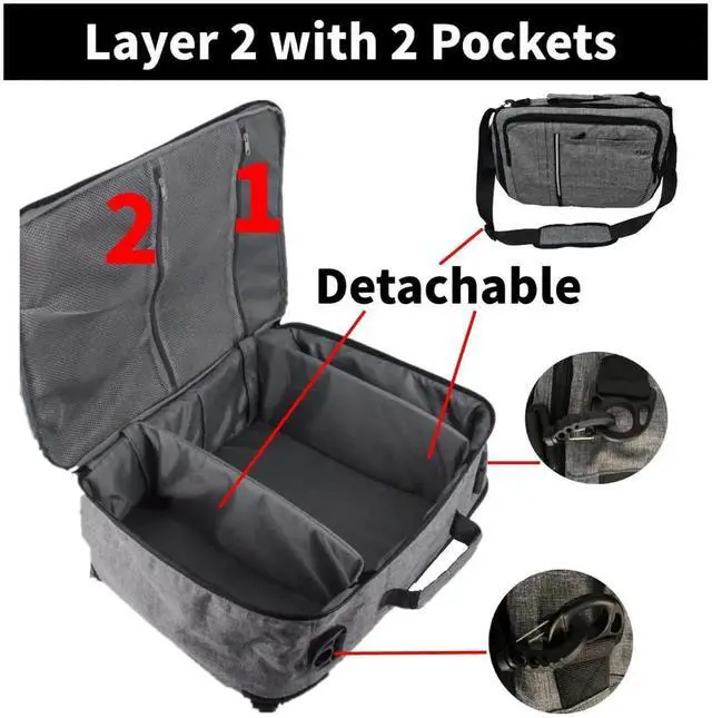 Alt view image 4 of 5 - TLZC 30L Flight Approved Weekender Carry-On Laptop Travel Backpack, 18 Inch Business Cube Handbag with Shoulder Strap and Funcitional Pockets Luggage Bag Suitcase Backpack