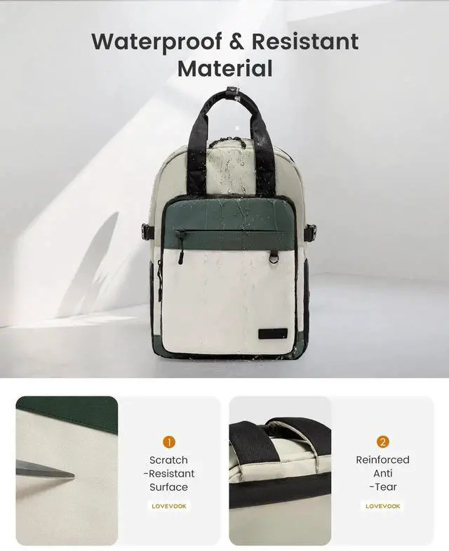 Alt view image 5 of 5 - LOVEVOOK Laptop Backpack for Women, 15.6 Inch Computer Backpack Purse, Casual Daypack Carry-On Personal Item Travel Bag, College Bookbook for Teen Girls Students Back to School