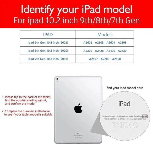 Alt view image 2 of 5 - NANRUIL for Ipad Case 10.2-inch 9th/8th/7th Gen 2021/2020/2019 Genuine Leather Cover Protective Shell,Auto Wake/Sleep.Red