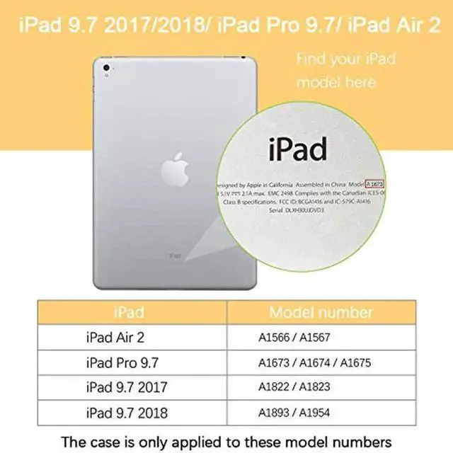 Main image of YINLAI Case for iPad 6th Generation Cases,iPad 9.7 Inch 6th/5th Generation 2018/2017 /iPad Air 2/ Pro 9.7 Case with Pencil Holder Butterfly Stand Girls Kid Shockproof Protective Cover, Colorful Pink