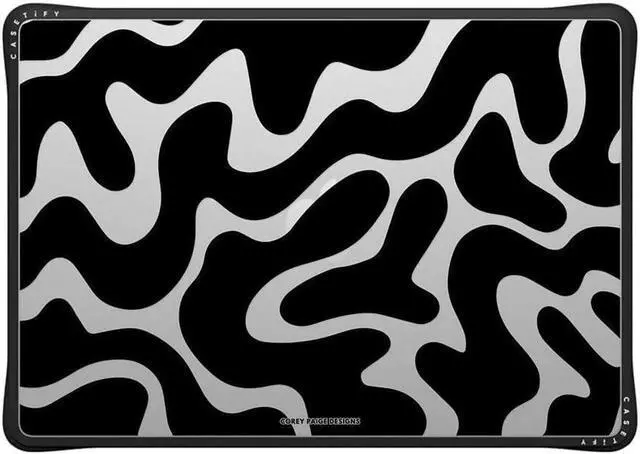 Main image of CASETiFY Impact MacBook Air 15-inch (M2/M3/M4) Case [Enhanced Protective Corner Design/Ventilation Cutouts/Anti-Slip Grip] - Black Abstract Shapes - Clear Black
