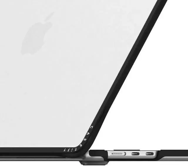 Alt view image 3 of 3 - CASETiFY Impact MacBook Air 15-inch (M2/M3/M4) Case [Enhanced Protective Corner Design/Ventilation Cutouts/Anti-Slip Grip] - Black Abstract Shapes - Clear Black