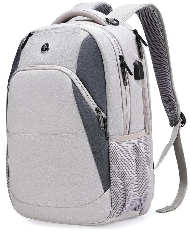Main image of Swissdigital Design Business Laptop Backpack, College Laptops Backpack with USB Charging Port for Men and Women Fits 16 Inch Notebook, Mauve Grey | ANDWIL