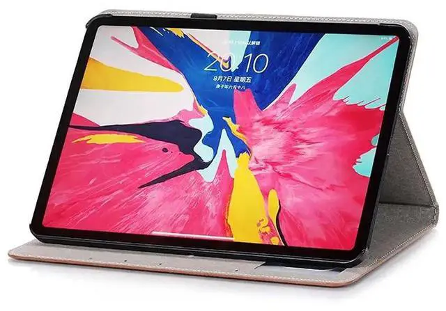 Alt view image 2 of 5 - iPad Air (13'') M3/M2 2025/2024 Case, iPad Pro-3 4 5 6 (12.9'') Case with Pen Holder, DMaos Business Vintage Book Synthetic Leather Stand Folio Smart Cover - Brown