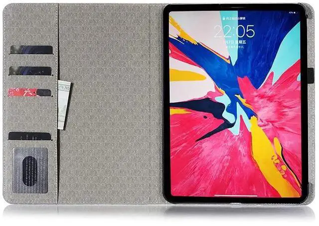 Alt view image 3 of 5 - iPad Air (13'') M3/M2 2025/2024 Case, iPad Pro-3 4 5 6 (12.9'') Case with Pen Holder, DMaos Business Vintage Book Synthetic Leather Stand Folio Smart Cover - Brown