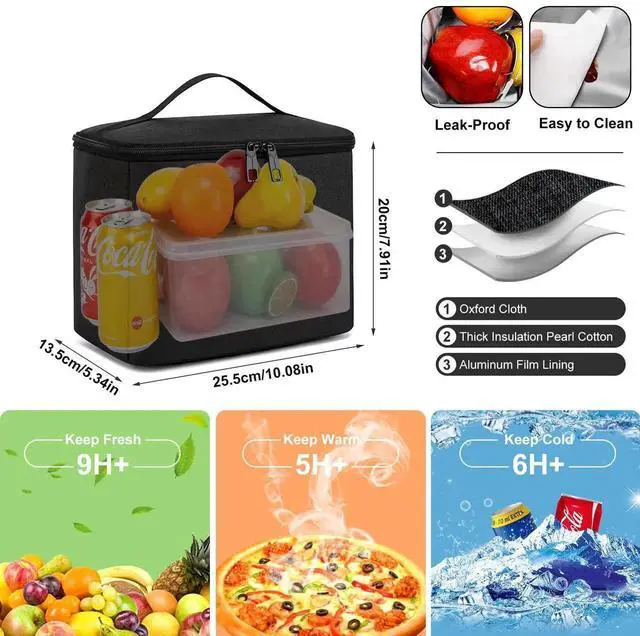 Alt view image 4 of 5 - kadilong 17.3 Inch Laptop Backpack Insulated Cooler Backpack with Lunch Box,Lunch Bookbag for Men Teens Boys School Work Picnic College Travel,Computer Bag Meal Prep with USB Charging Port,Black