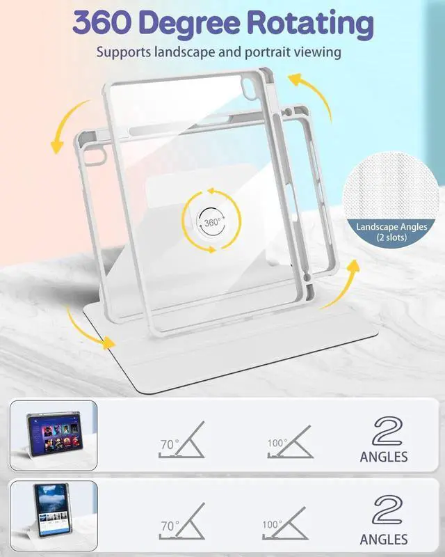 Alt view image 2 of 5 - Uppuppy for iPad A16 Case - for iPad 10th Generation Case 10.9 Inch Women Girls Kids Cute Kawaii Girly Teens Flower Bird Unique Aesthetic Rotating Stand Folio Tablet Cover for Apple 10/11 2025