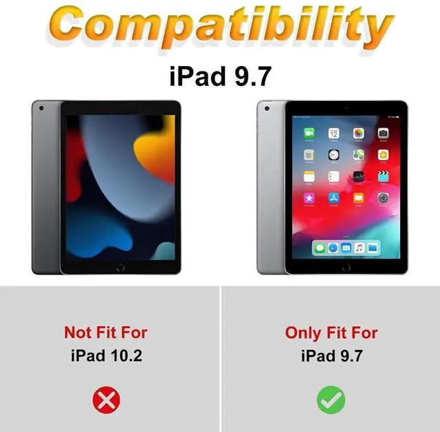 Alt view image 4 of 5 - Case for iPad 9.7 Inch iPad 6th/5th Generation Case 2018 2017(Model: A1893 A1954 A1822 A1823),Slim Lightweight Smart Shell Stand Cover for iPad 9.7 Inch 2018/2017,Red Birds Pink Flowers