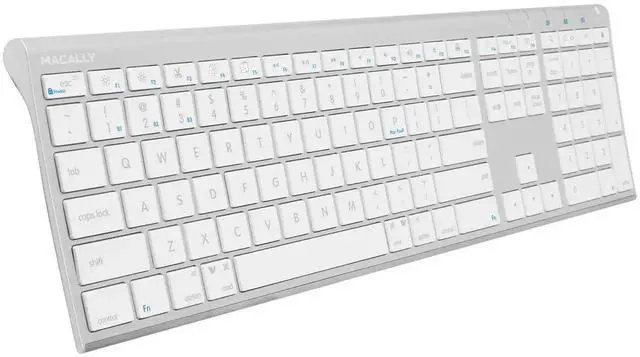 Alt view image 3 of 5 - Macally Aluminum Silver Wireless Keyboard with an Ergonomic Silver Laptop Stand, Better Your Workspace