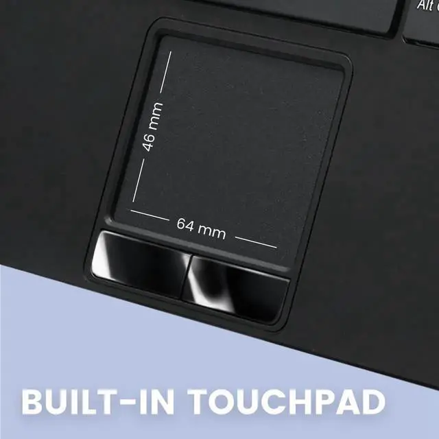 Alt view image 5 of 5 - Perixx PERIBOARD-425 US Wired Mini USB Keyboard with Touchpad, X Type Scissor Keys, White Backlit, 2 USB Hubs, Compact 11.18x7.17x1.1 Inches, US English