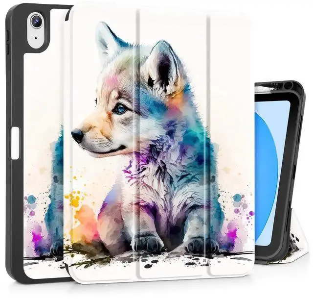 Main image of Tuiklol Case for iPad 11 inch (A16 Chip) 2025 Generation 11th / iPad 10.9 inch 2022 10th Generation,Slim Stand Hard Case Pencil Holder with TPU Back Cover & Trifold Stand & Auto Wake/Sleep, Cute Dog