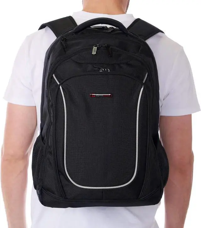Alt view image 4 of 5 - Alpine Swiss Oneida 15.6" Laptop Backpack With Tablet Sleeve & Mfg Warranty Black