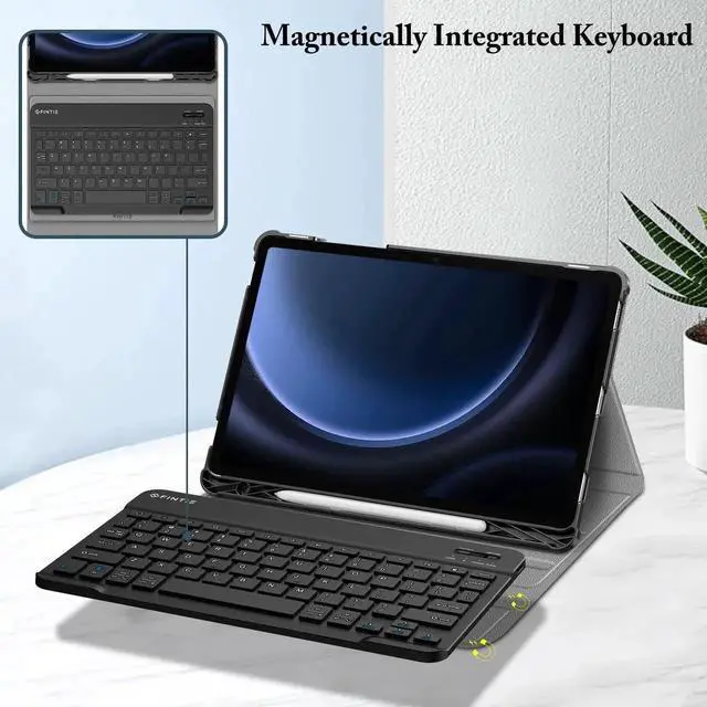Alt view image 5 of 5 - Fintie Case for Samsung Galaxy Tab S9 FE 5G 10.9 Inch/Galaxy Tab S9 11 Inch 2023 Release, Slim Keyboard Stand Cover + Multi-Angle Viewing Protective Cover with Pocket