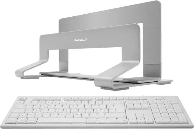 Main image of Macally Wired Mac Keyboard and an Adjustable Vertical Laptop Stand, Protect Your Laptop from Getting Damaged