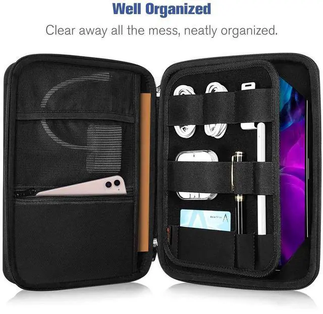 Alt view image 4 of 5 - SITHON 11 Inch Portfolio Sleeve Case for iPad (A16) 11th 2025 & Air M3/M2 (2025/2024), 2025 11 Inch iPad Pro M5/M4, 10.9"/10.2" iPad, Shock Absorption Tablet Carrying Organizer with Accessory Pocket