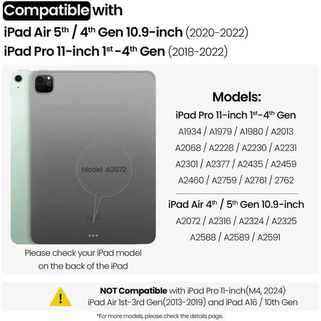 Alt view image 4 of 4 - Nillkin iPad Pro 11(1st/2nd/3rd/4th Gen) & iPad Air 5th/4th Generation Case with Keyboard, Magic Trackpad, Rugged Case with Detachable Keyboard, 7 Backlight Colors, Portrait/Landscape Modes, Black