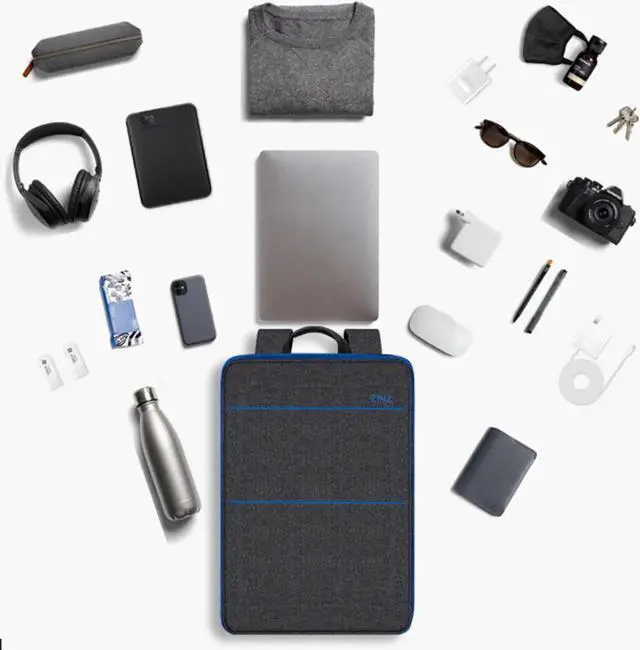 Alt view image 5 of 5 - ZINZ Slim & Expandable Laptop Backpack Water Resistant Travel Backpack Compatible with MacBook Air/Pro 13-14 inch XPS 13 Surface 13.5" and Most 13-14 inch NoteBooks,B01BL01