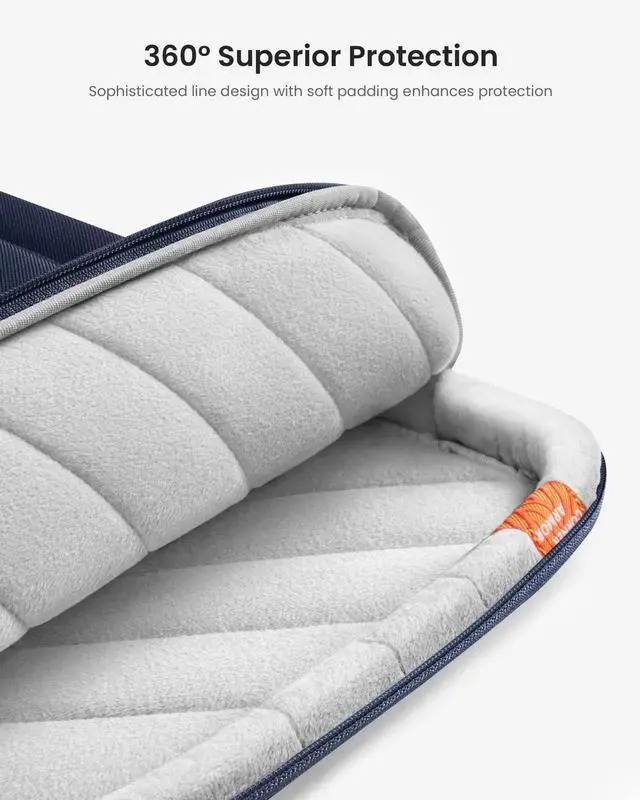 Alt view image 4 of 5 - tomtoc 360 Protective Laptop Sleeve for 13.5-14.4 Inch Microsoft New Surface Laptop Studio/5/4/3/2/1, Surface Book 3/2/1, Water-Resistant Shockproof Notebook Accessory Carrying Case Bag, Blue