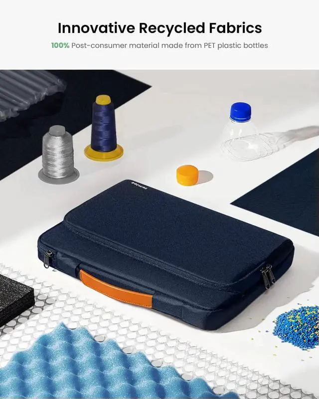 Alt view image 5 of 5 - tomtoc 360 Protective Laptop Sleeve for 13.5-14.4 Inch Microsoft New Surface Laptop Studio/5/4/3/2/1, Surface Book 3/2/1, Water-Resistant Shockproof Notebook Accessory Carrying Case Bag, Blue