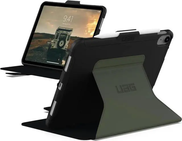 Main image of URBAN ARMOR GEAR UAG Designed for iPad 11" A16 11th Gen 2025, 10.9" 10th Gen 2022 Case A3354 A3355 A2696 - Rugged Slim Protective Folio Cover with Pencil Holder, Scout Folio Black/Olive