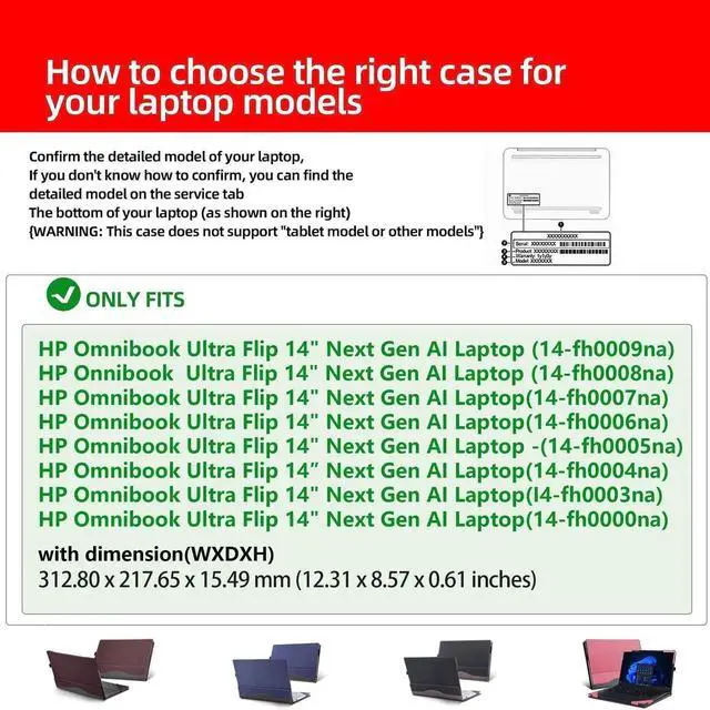 Alt view image 2 of 5 - Laptop Case for HP Omnibook Ultra Flip 14 Next Gen AI Laptop (14-fh0009na fh0008na fh0007na fh0006na fh0005na fh0004na fh003na fh0000na) 14" PU Leather Protective Bag Detachable Shell (Blue)