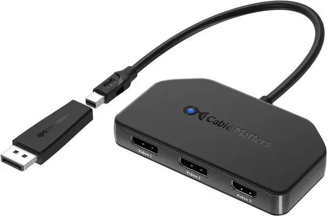 Main image of Cable Matters DisplayPort 1.4 MST Hub (1 HDMI 2.0 + 2 DP 1.4) with Mini DP to DP Adapter, DP Splitter Hub with 2X DisplayPort and 1x HDMI for Windows, NOT Compatible with macOS