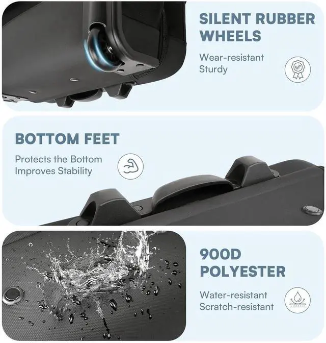 Alt view image 5 of 5 - Rolling Laptop Bag, Briefcase for Men and Women, 17 Inch Computer Bag with Wheels Underseat Carry on Luggage, Laptop Briefcase Case for Work, Travel, College Teacher, Mobile Office Bag, Black