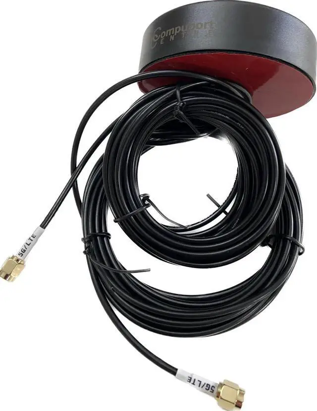 Main image of CompuPort 5G LTE MIMO Puck Antenna, Vandal Resistance, Dual-Diversity 2x15ft. Cables with SMA Male connectors, Omni-Directional Compatible with Sierra Wireless, Teltonika, Digi, & Cradlepoint.