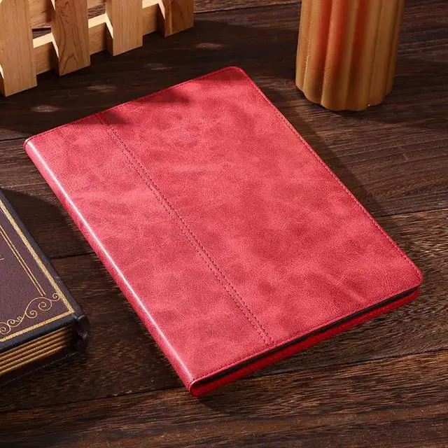 Alt view image 5 of 5 - NANRUIL for Ipad Pro 11-inch Case M4 5th Gen 2024(Model:A2836/A2837) Genuine Leather Cover Protective Shell,Auto Wake/Sleep.Red