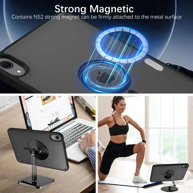 Alt view image 3 of 5 - BENTOBEN for iPad Mini7 (A17 Pro) Case, iPad mini 7th /6th Generation Magnetic Case (2024/2021), Translucent Matte Back Shock and Drop Protection Cover for iPad mini7/Mini6 8.3", Black