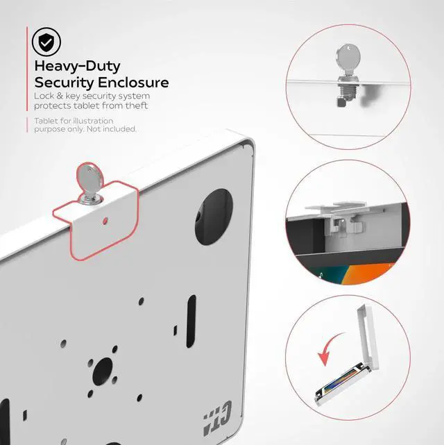 Alt view image 4 of 5 - CTA Digital PAD-CURVEW Tablet Stand and Wall Mount with Paragon Enclosures (White)