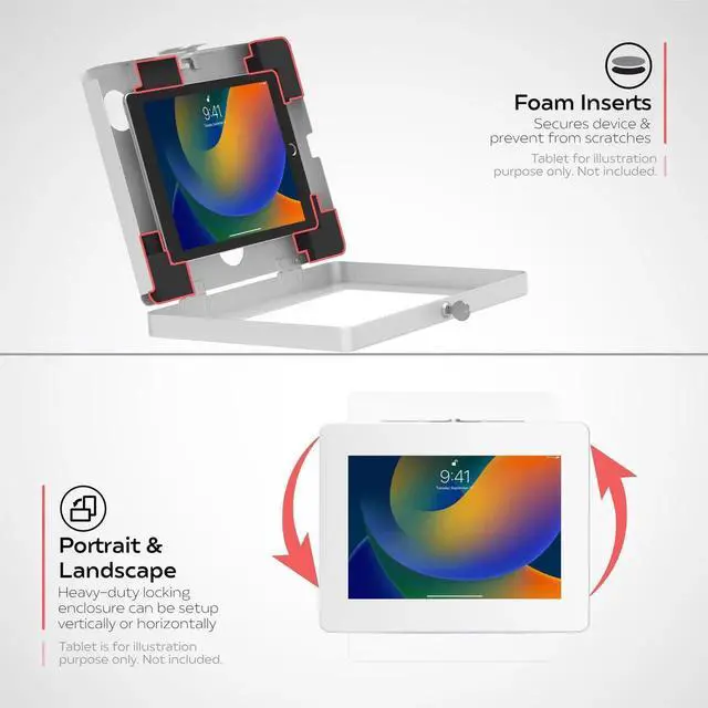 Alt view image 2 of 5 - CTA Digital PAD-CURVEW Tablet Stand and Wall Mount with Paragon Enclosures (White)