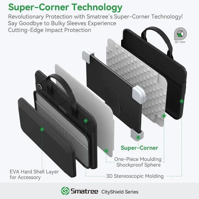 Alt view image 5 of 5 - Smatree CityShield Laptop Shoulder Case for 13.5-15 inch Microsoft Surface Laptop Copilot+ PC, for Microsoft Surface Laptop 5/6/4/3, for 14.4 inch Surface Laptop Studio 2, Case with Pocket (MC05)