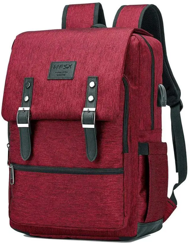 Main image of HFSX Vintage Backpack Anti Theft Laptop Backpack Men Women Business Travel Computer Backpack College Bookbag Stylish Water Resistant Vintage Backpack with USB Port Fits 15.6 Inch Laptop