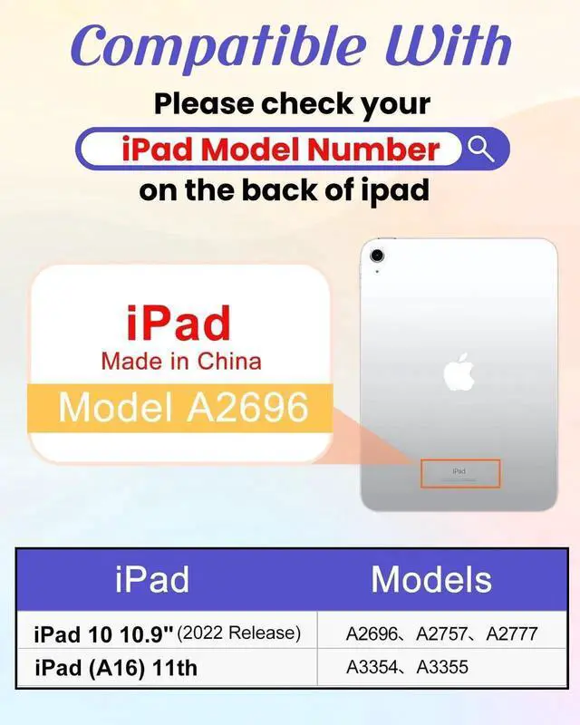 Alt view image 5 of 5 - Wazzasoft for iPad 10th Generation Case with Keyboard - for iPad A16 Cases Pencil Holder 10.9 Inch Cover Women Girls Cute Girly Floral Flower Design Funda for Apple Tablet 10th/11th gen