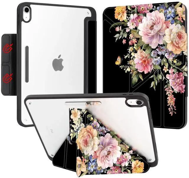 Main image of Vimorco for iPad 10th/ (A16) 11th Generation Case, Tri-fold for iPad Case 11th/10th Generation with Pencil Holder,Horizontal & Vertical 4 Viewing Angles,for iPadCover 11th/10th Gen, Floral Butterfly