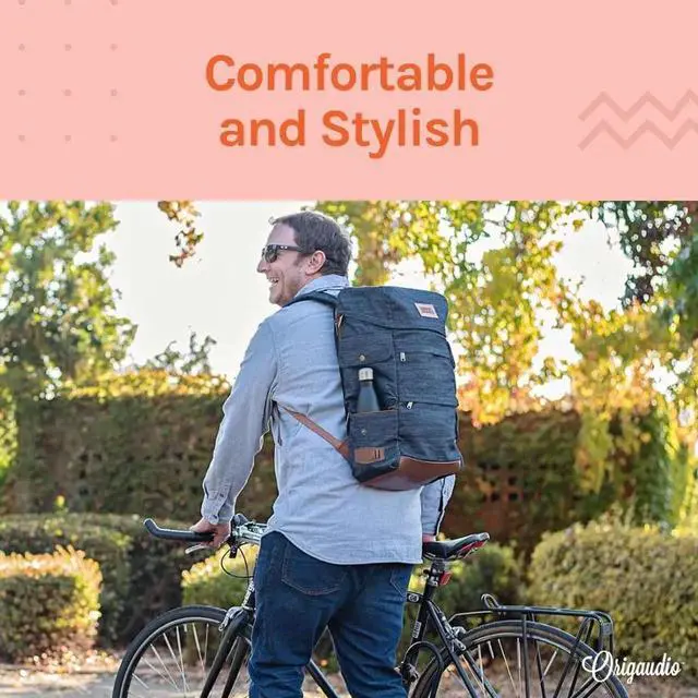 Alt view image 2 of 5 - Origaudio Presidio Laptop Backpack - Gaming or Work Bag - Holds 17-Inch Laptop with Convenient Side Access Pocket for Computer - 16 Total Pockets - Perfect for Traveling or Hiking - Blue