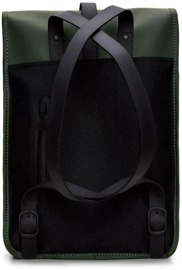 Alt view image 5 of 5 - RAINS Backpack Mini - Green Waterproof Backpack for men and Women - Fits 13" Laptop - Durable Compact Water Resistant Bag for Everyday Use, Travel, and Work - 2 Year Warranty