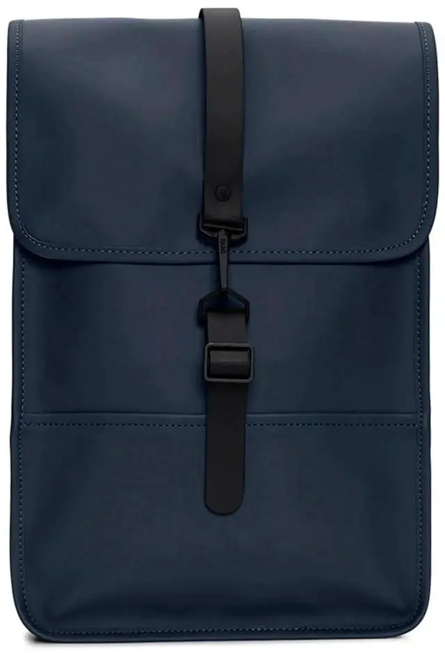 Main image of RAINS Backpack Mini - Navy Waterproof Backpack for men and Women - Fits 13" Laptop - Durable Compact Water Resistant Bag for Everyday Use, Travel, and Work - 2 Year Warranty