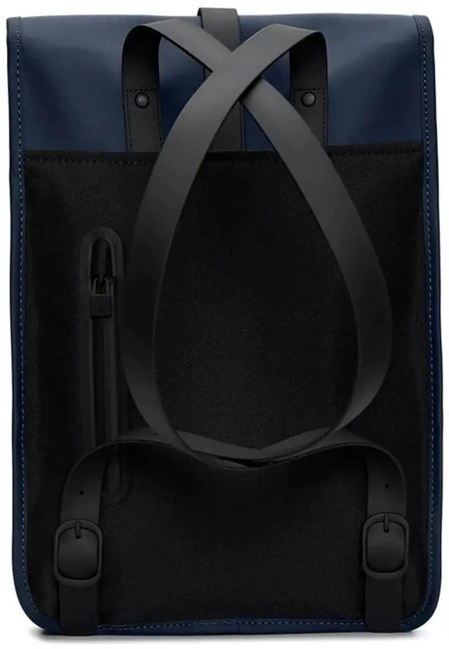 Alt view image 4 of 5 - RAINS Backpack Mini - Navy Waterproof Backpack for men and Women - Fits 13" Laptop - Durable Compact Water Resistant Bag for Everyday Use, Travel, and Work - 2 Year Warranty