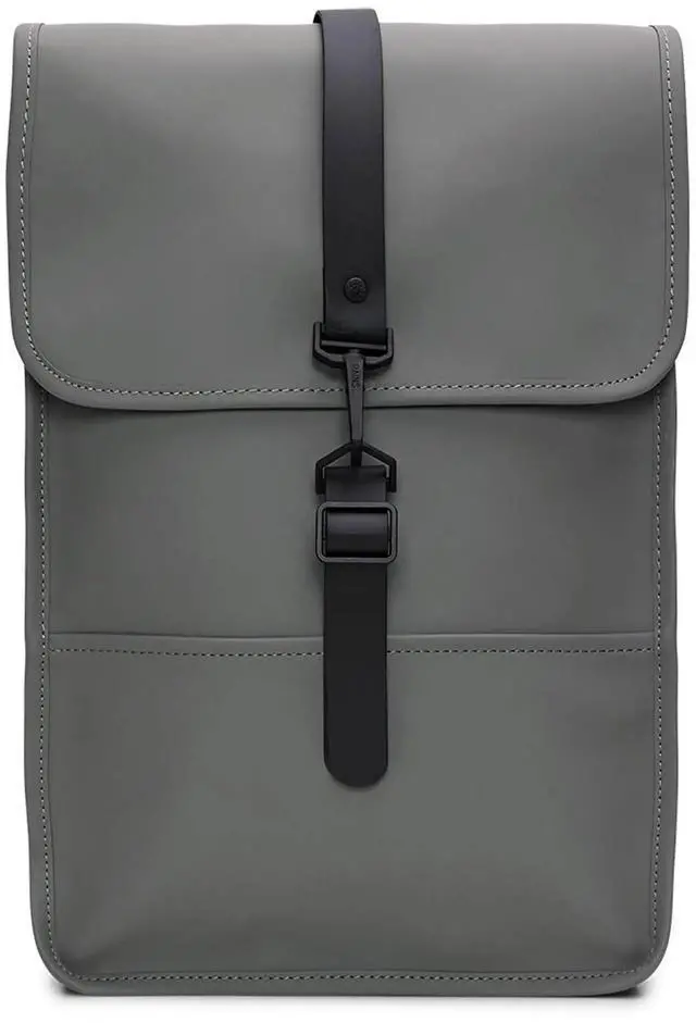 Main image of RAINS Backpack Mini - Grey Waterproof Backpack for men and Women - Fits 13" Laptop - Durable Compact Water Resistant Bag for Everyday Use, Travel, and Work - 2 Year Warranty