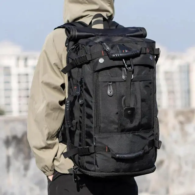 Alt view image 3 of 5 - YOUMIAN Travel Backpack Carry On Backpack Durable Convertible Duffle Bag Fit for 15.6 Inch Laptop for Men and Women hiking airplane shoes bag extendable three way uses multiple